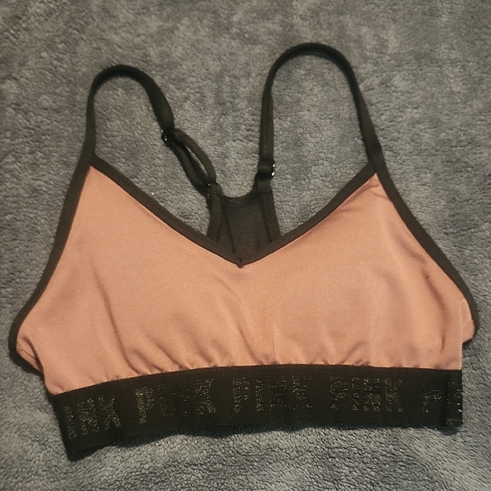 VICTORIA'S SECRET PINK Sport Bralette with Black Trim. Lightly Lined. Size XS
